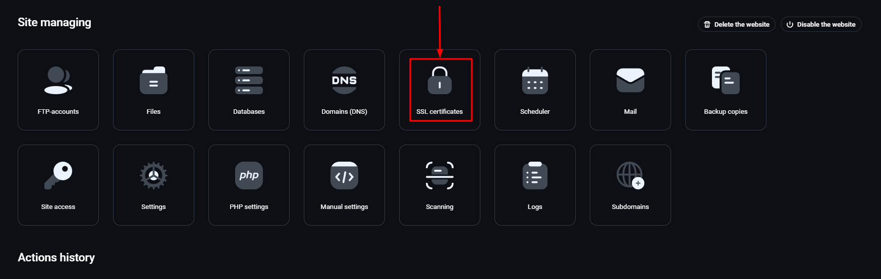 FastPanel SSL Configuration Option