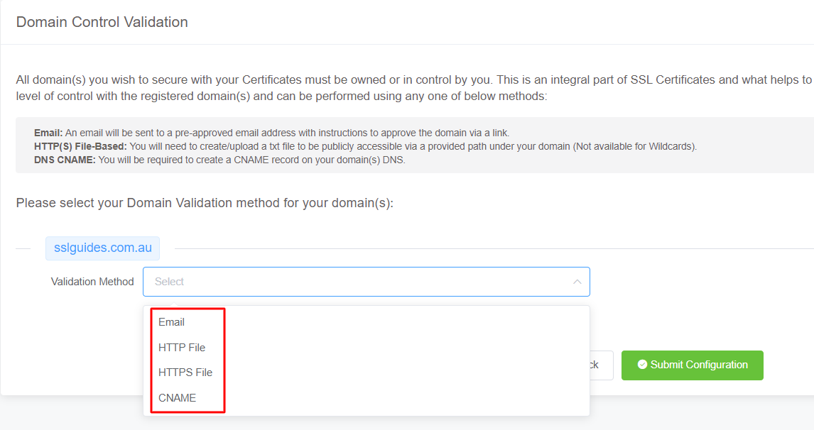 Domain Control Validation