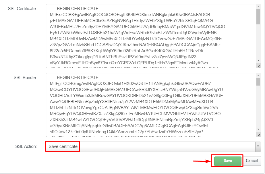 ISP Save SSL Settings