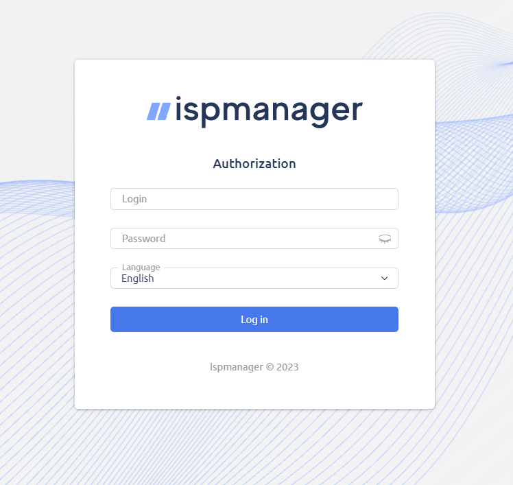 ISPManager Login Homepage