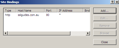 IIS 7 Add Bindings