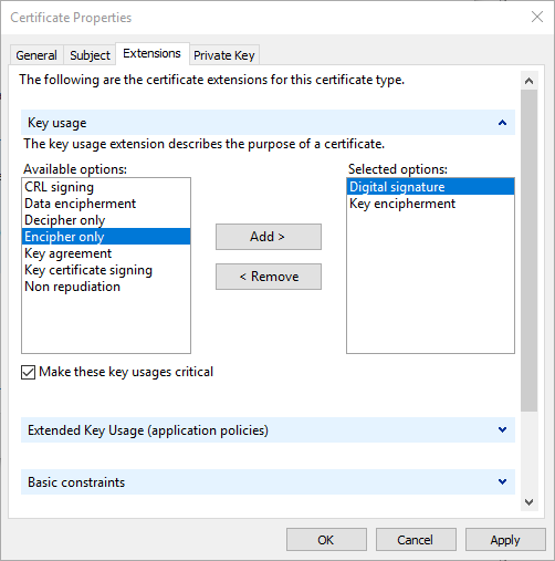 Certificate Extensions