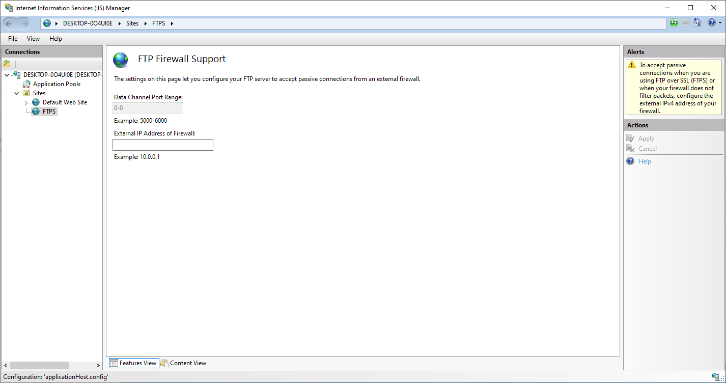 windows 10 ftp server through windows firewall