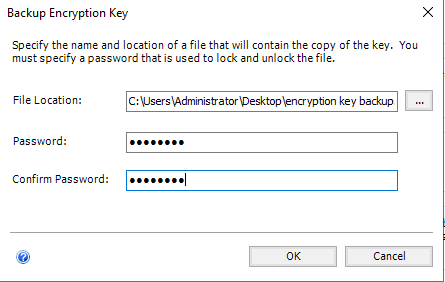 reporting services backup encryption key