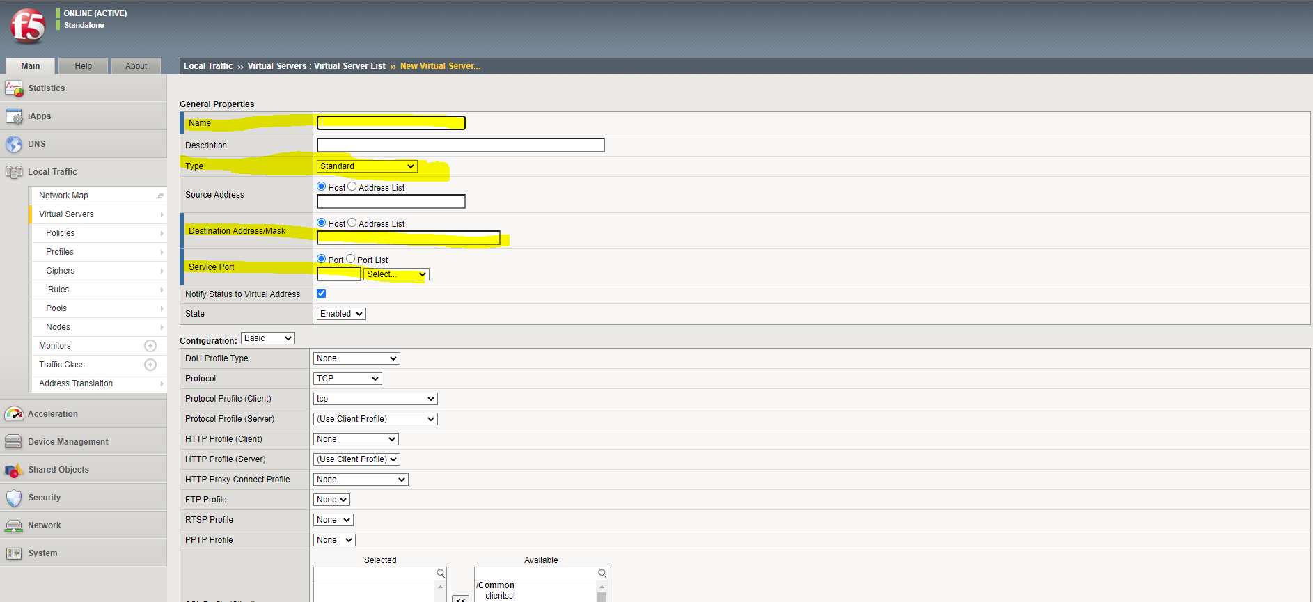 creating virtual machine in f5