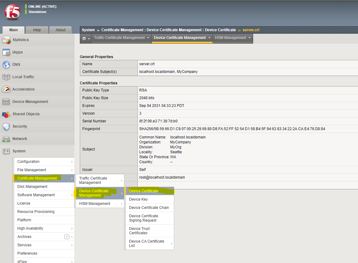 Setup SSL/TLS with F5 BigIP SSLTrust