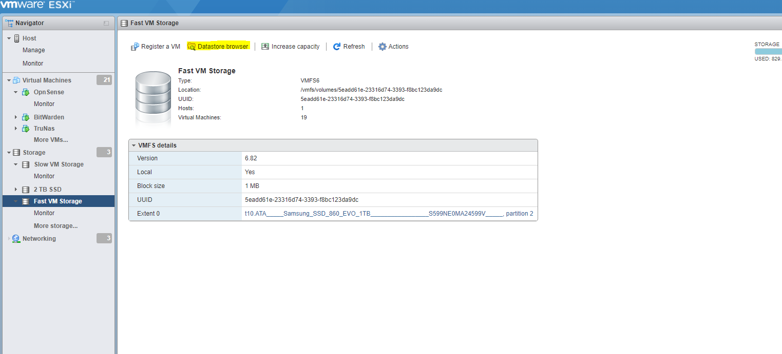 Opnsense Datastore 