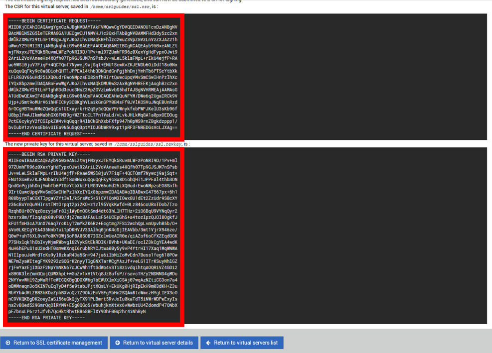 virtualmin webmin csr generated